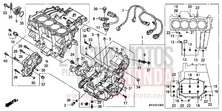 CRANKCASE for CBF1000 ABS QUASAR SILVER METALLIC (NHA48) from 2010
